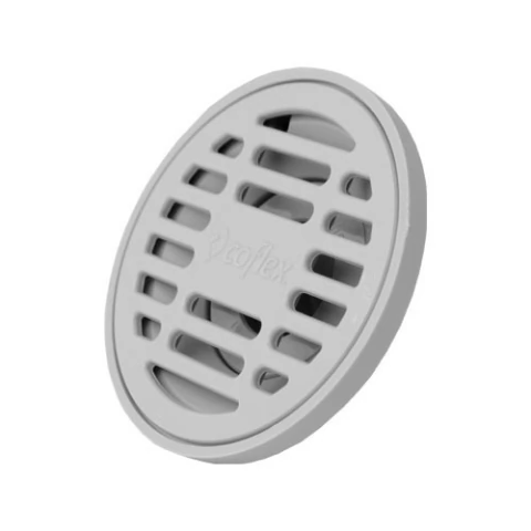 COLADERA REDONDA COFLEX PC-150 DE 10CM REJILLA ABS GRIS PARA TUBERIA 2 DRENAJE NORMA MEXICANA