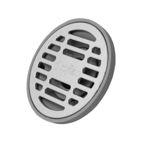 COLADERA REDONDA COFLEX PC-151 DE 10CM REJILLA ABS CROMADA PARA TUBERIA 2 DRENAJE NORMA MEXICANA