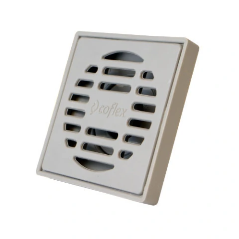 COLADERA CUADRADA COFLEX PC-160 DE 10CM REJILLA ABS GRIS PARA TUBERIA 2 DRENAJE NORMA MEXICANA
