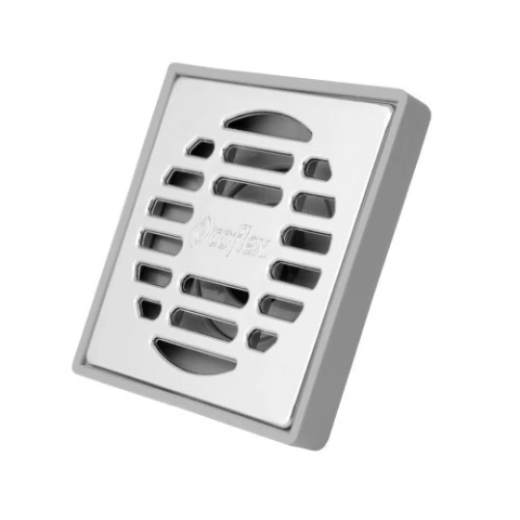 COLADERA CUADRADA COFLEX PC-161 DE 10CM REJILLA ABS CROMADA PARA TUBERIA 2 DRENAJE NORMA MEXICANA