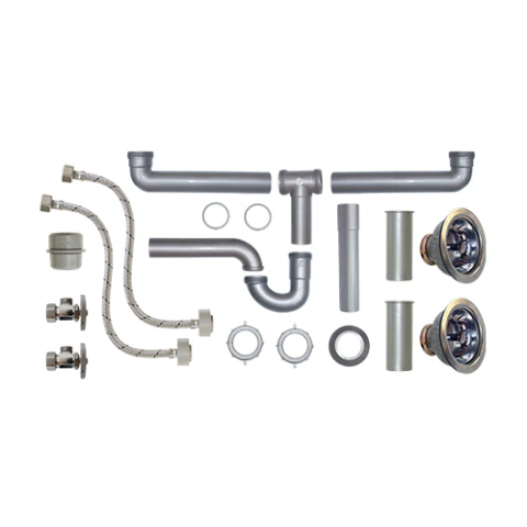 PAQUETE INSTALACION PREMIUM COFLEX PS-F008 PARA FREGADERO DOBLE Y TUBERIA DE COBRE CON CONTRACANASTA