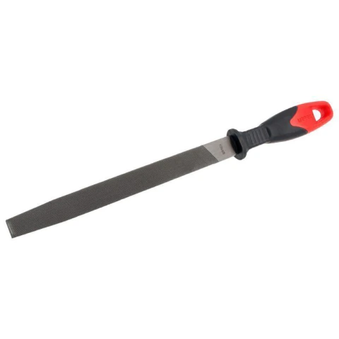 Lima plana bastarda con mango bimaterial, 6"