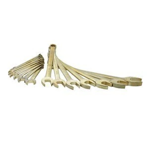 Juego de llaves combinadas de bronce-aluminio antichispa en pulgadas, 12 puntas, 15 piezas