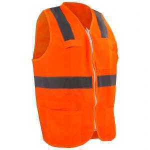 Chaleco de seguridad cerrado de alta visibilidad naranja EEG