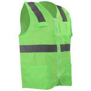 Chaleco de seguridad cerrado de alta visibilidad verde M