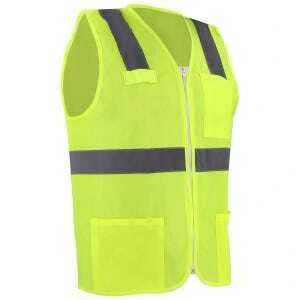 Chaleco de seguridad cerrado de alta visibilidad amarillo EEG