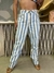 Calça Mom Listra Jeans - Aquamarine 