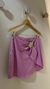 Short saia em blend de viscose detalhe flor - loja online