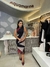Vestido midi com gola alta estampa - comprar online