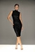 Vestido midi com gola alta - comprar online