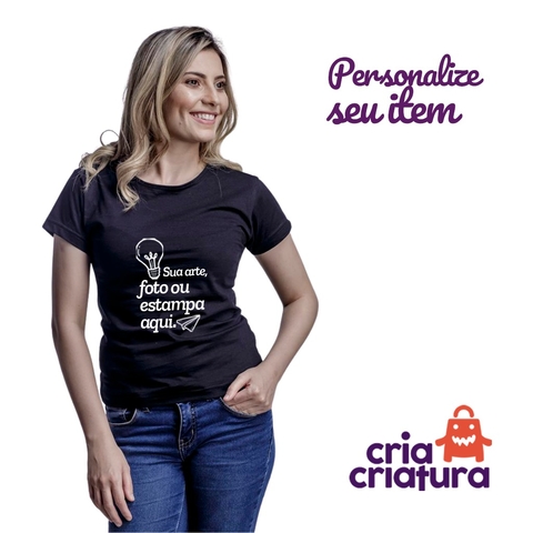 CAMISETA BABY LOOK ALGODÃO PRETA