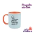 CANECA EM PORCELANA COM INTERIOR E ALÇA LARANJA