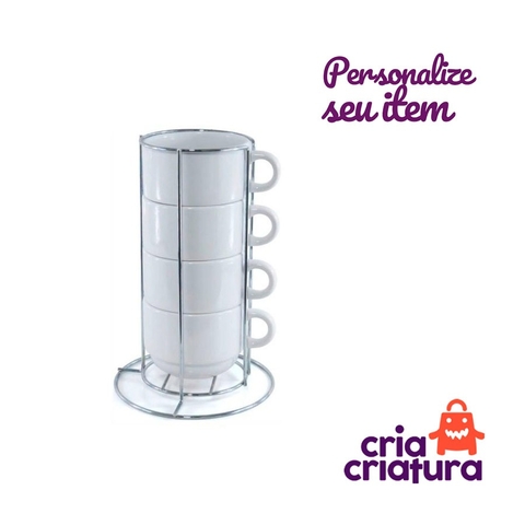 KIT COM 4 XÍCARAS PERSONALIZÁVEL