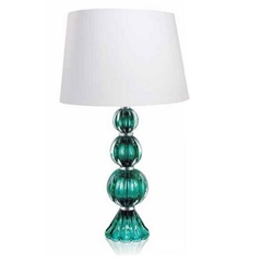 Abajur Cristal Murano Milão Verde Esmeralda 53cm - Thoulouse