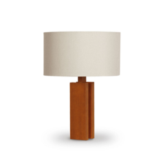 Abajur Torre 5l Trevisan 55x40 Madeira imbuia e Tecido Thoulouse