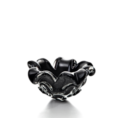 Centro de Mesa Escamas Cristal Murano Preto 25cm