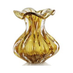 Vaso Trouxinha Murano Âmbar 21cm - Thoulouse Home Décor 