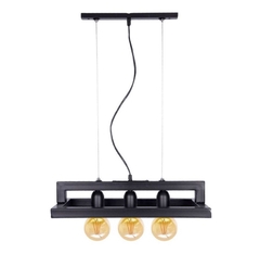 Colgante de 3 luces negro tipo industrial