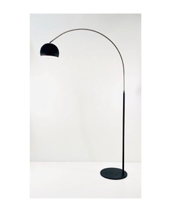 Lampara de pie curva negra con cromo
