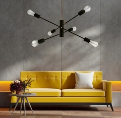 Araña moderna negra 6 luces regulable - comprar online