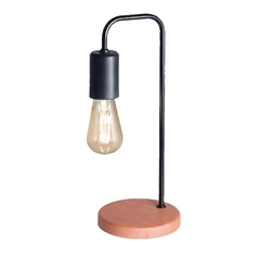 Velador curvo base madera