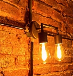 Aplique de pared 2 luces microtexturado industrial - comprar online