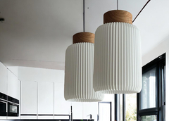 Colgante 3D cilindrico con madera - comprar online