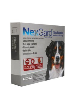 PASTILLA PULGUICIDA Y GARRAPATICIDA NEXGARD. PERROS DE 25.1 A 50 KILOS