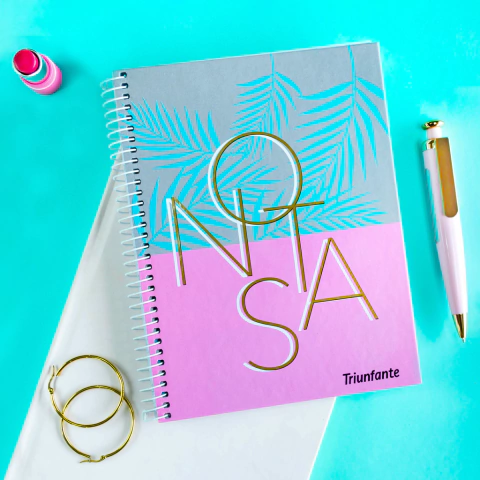Cuaderno A4 Tapa Dura Rayado 80 Hjs "Rose 2" - Triunfante