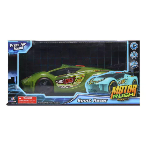 Auto De Carreras Con Luz Y Sonido "Verde" - Motor Rush