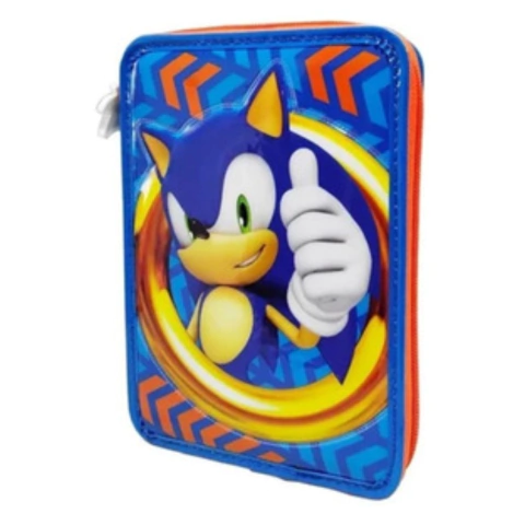 Cartuchera Pvc 1 Piso Incluye Útiles "Sonic" - Cresko