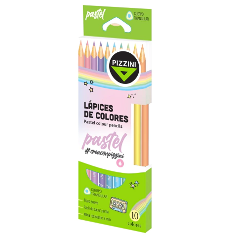 Lapices De Colores Triangulares Pastel X 10 Colores - Pizzini