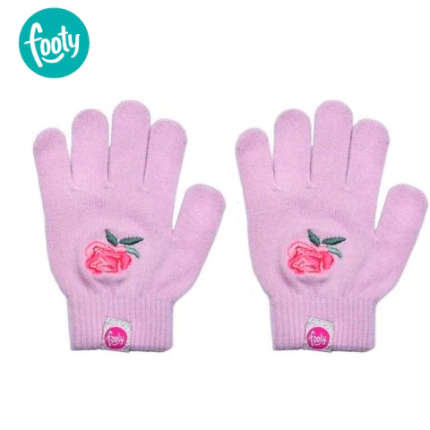 Guantes Tejidos De Lana Rosas - Footy