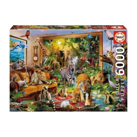 Rompecabezas 6000 Piezas Animales Entrando En La Habitacion - Educa
