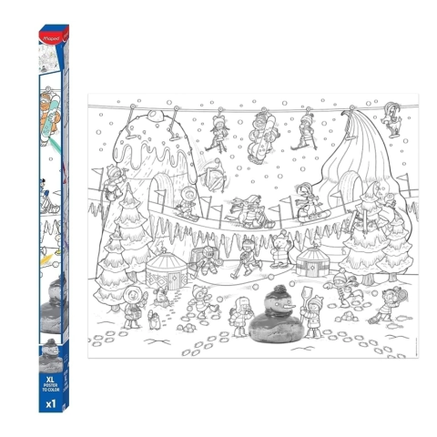 Poster Xl Para Colorear Diseño Invierno - Maped