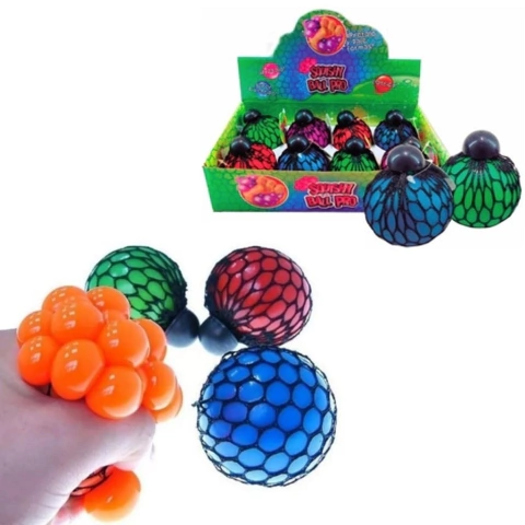 Pelota Antiestres Squishy Flúo Con Red