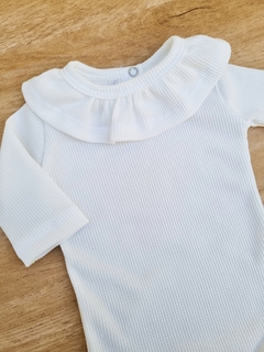 BODY M/LARGA WAFFLE BLANCO VOLADO - CHUNUNA