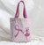 Bolsa Sacola Artesanal de Tecido Outubro Rosa Dançarina