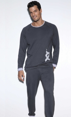Pijama de hombre de algodón liso - XY 8070