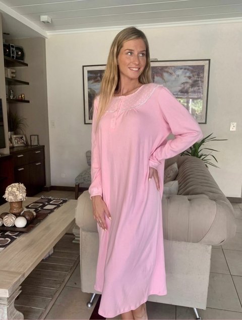 Camison de interlok con escote redondo combinación con lunares - BARBIZON 951