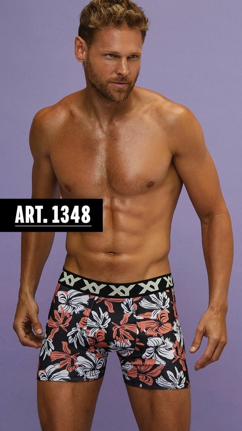 Boxer de algodon y lycra "Orquideas" - XY 1348