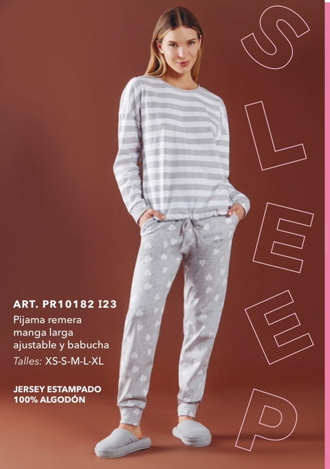 Pijama remera manga larga ajustable con babucha - PROMESSE PR10182123