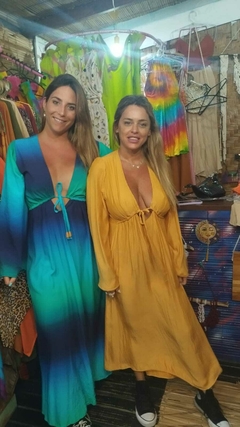 Vestido Deusa Açafrão Alma Gentil - Vibrações Positivas Tie Dye