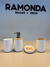 KIT de baño x4 piezas plastico blanco con bamboo - tienda online