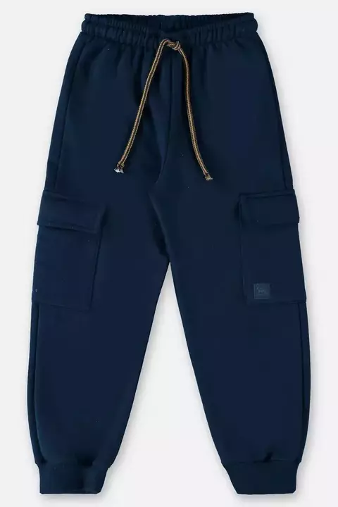 UP BABY - CALÇA EM MOLETOM INFANTIL MENINO (AZUL)