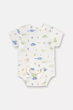 Up Baby - Conjunto Comfy em Suedine de Dinos para Bebê Menino (Off White) - loja online