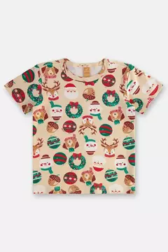 Up Baby - Pijama Infantil Masculino em Suedine Natalino (Bege) na internet