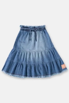 UP BABY - SAIA MIDI EM JEANS INFANTIL (AZUL) - comprar online