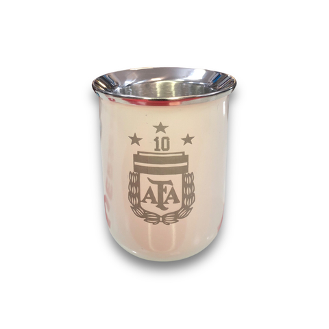MATE ACERO VASO BLANCO AFA CAMPEONES