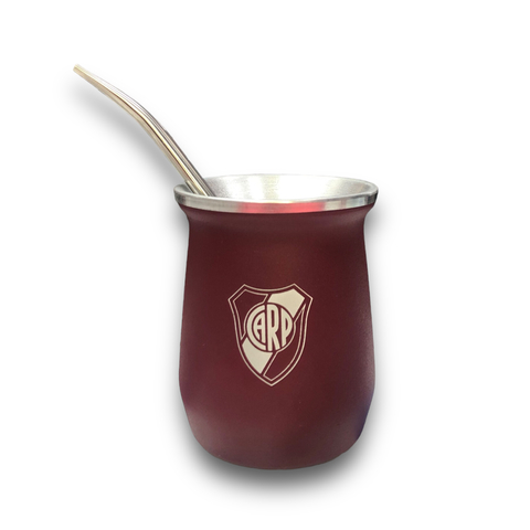 MATE ALUMINIO RIVER ROJO BORDO